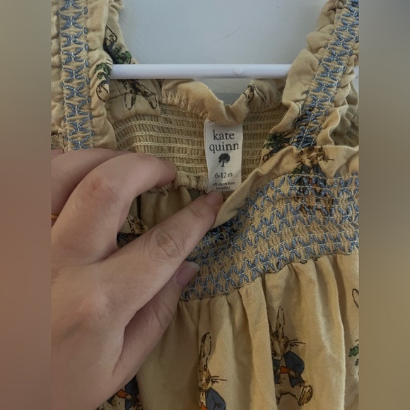 Kate Quinn Bamboo Peter Rabbit Smocked Bubble Romper 6-12M Cottagecore Baby - Picture 3 of 4